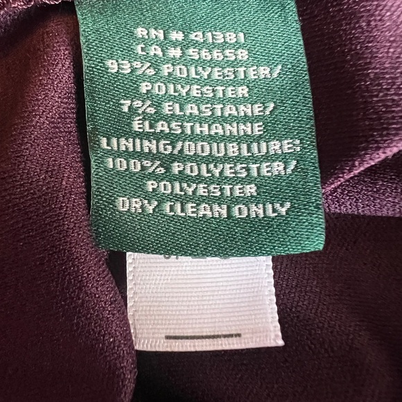 Lauren Ralph Lauren Dark Purple Dress Bell-Sleeve Velvet Size 4P NWT V Neck - Picture 7 of 7